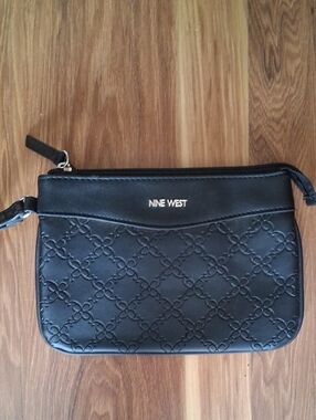 Nine West Black Embossed Wristlet